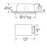 ELCO Lighting EL8SQ 8 Inches Incandescent Square Housing Watt 75W, Voltage 120V