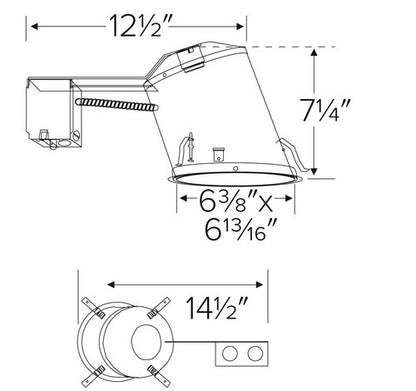 ELCO Lighting EL900RT 150W 6" Sloped Ceiling Medium Base Non-IC Remodel Housing