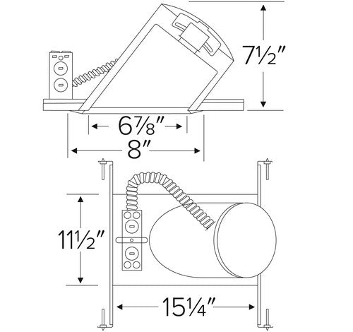 ELCO Lighting EL901HT 6" Super Sloped Ceiling Medium Base Non-IC New Construction Housing