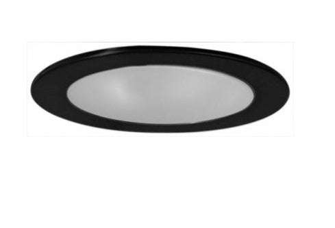 ELCO Lighting EL9112B 4 Inch Shower Trim with Reflector and Frosted Lens Black Finish