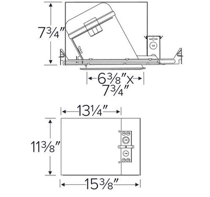 ELCO Lighting EL946ICA 90W 6" Super Sloped IC Airtight Medium Base Double Wall New Construction Housing