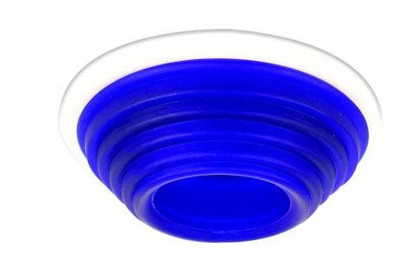 ELCO Lighting EL953BL 4 Inch Frosted Stepped Glass Trim Blue w/White Ring Finish