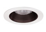 ELCO Lighting EL993BZW 4 Inch Phenolic Step Baffle Trim Bronze With White Ring Finish