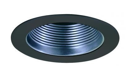 ELCO Lighting EL993KNB 4 Inch Metal Step Baffle Trim With Socket Bracket Nickel With Black Ring Finish