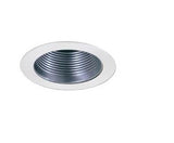 ELCO Lighting EL993KNW 4 Inch Metal Step Baffle Trim With Socket Bracket Nickel With White Ring Finish