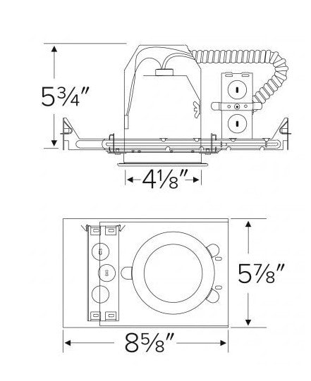 ELCO Lighting EL99ICA-G24 4 Inch Airtight IC Housing with GU24 Base Socket Bracket