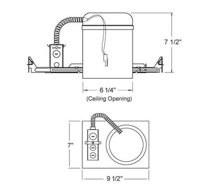 ELCO Lighting EL770ICA  6 inch IC Airtight New Construction Dedicated Recessed Housing - BuyRite Electric