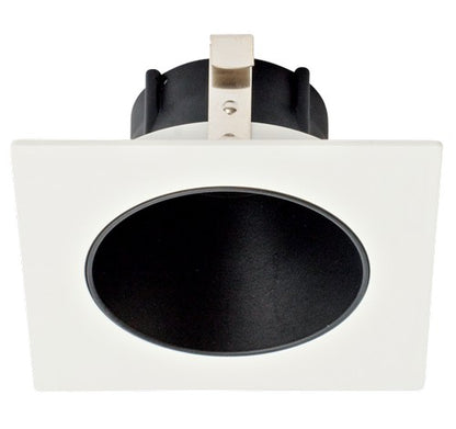 ELCO Lighting ELK3318B Pex 3 Inch Square Deep Reflector die-cast trims with twist-&-lock system Black with White Ring Finish