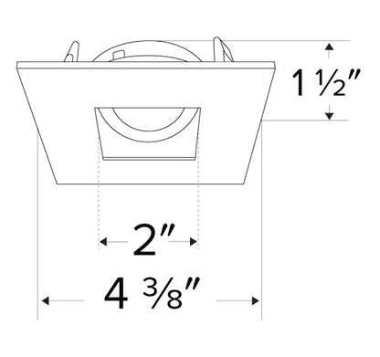 ELCO Lighting ELK3327B Pex 3 Inch Square Adjustable Pinhole die-cast trims with twist-&-lock system Black Reflector with White Ring Finish