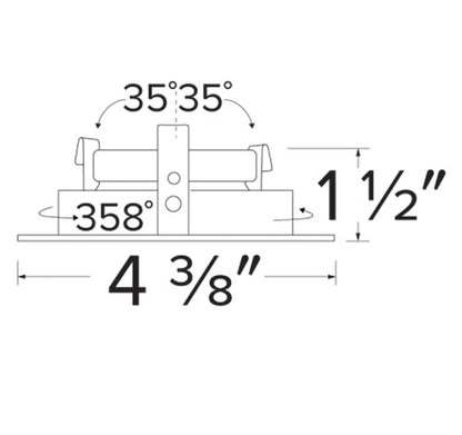 ELCO Lighting ELK3327BZ Pex 3 Inch Square Adjustable Pinhole die-cast trims with twist-&-lock system Bronze Finish 2700K
