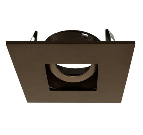Bronze square adjustable pinhole die-cast trim with twist-and-lock system for 3-inch LED recessed lighting.