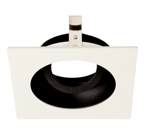 ELCO Lighting ELK3329B Pex 3" Square Gimbal die-cast Adjustable trims with twist-&-lock system Black with White Ring Finish
