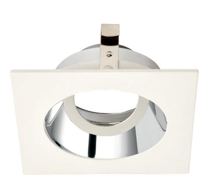 ELCO Lighting ELK3329C Pex 3" Square Gimbal die-cast Adjustable trims with twist-&-lock system Chrome with White Ring Finish