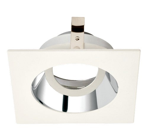 ELCO Lighting ELK3329C Pex 3" Square Gimbal die-cast Adjustable trims with twist-&-lock system Chrome with White Ring Finish