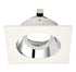 Square chrome gimbal trim with white ring, adjustable die-cast, twist-lock system for 3" recessed lighting.
