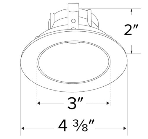 ELCO Lighting ELK3618B Pex 3 Inch Round Deep Die-cast Reflector for Koto System Black with White Ring Finish