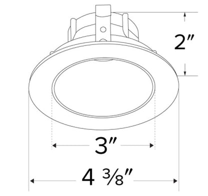 ELCO Lighting ELK3618BB Pex 3 Inch Round Deep Die-cast Reflector for Koto System Black Finish