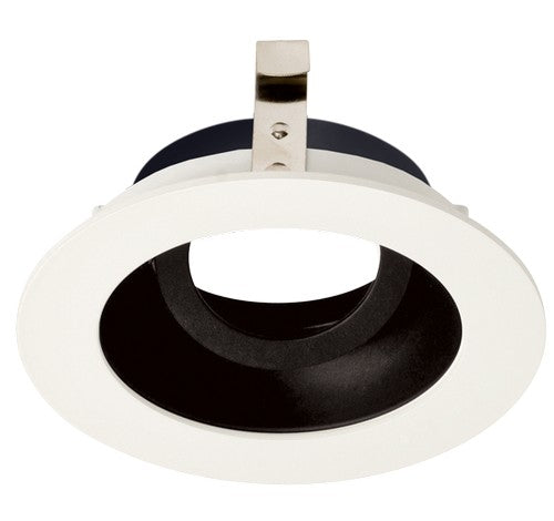 ELCO Lighting ELK3629B Pex 3 Inch Round Adjustable Gimbal for Koto System Black with White Ring Finish