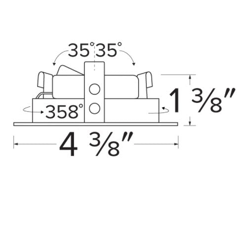 ELCO Lighting ELK3629B Pex 3 Inch Round Adjustable Gimbal for Koto System Black with White Ring Finish