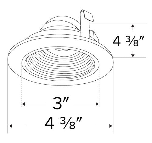 ELCO Lighting ELK3693W Pex 3 Inch Round Adjustable Baffle with die-cast adjustable trims White Finish