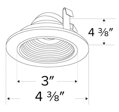 ELCO Lighting ELK3693W Pex 3 Inch Round Adjustable Baffle with die-cast adjustable trims White Finish