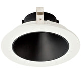 ELCO Lighting ELK4118B Pex 4 Inch Round Deep Reflector die-cast trims with twist-&-lock system Black with White Ring Finish