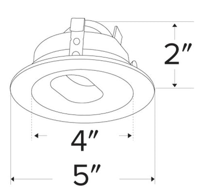 ELCO Lighting ELK4120W Pex 4 Inch Round Rotatable Slot Die-cast Aperture Trim with twist-&-lock system Black Slot with White Ring Finish