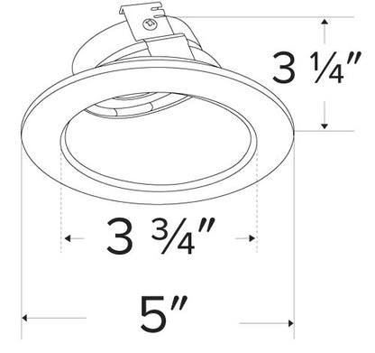 ELCO Lighting ELK4122W Pex 4″ Round Adjustable die-cast trims with twist-&-lock system Wall Wash White Finish