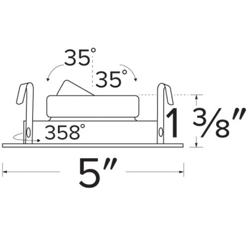 ELCO Lighting ELK4127B Pex 4 Inch Round Pinhole die-cast Adjustable trims with twist-&-lock system Black Ref. with White Ring Finish