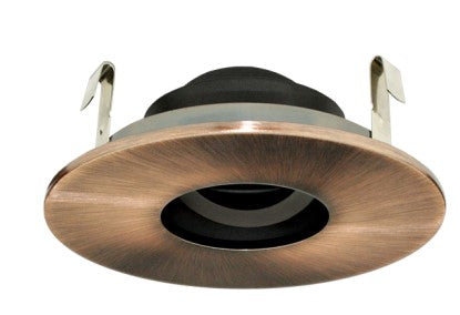 Elco Lighting ELK4127CP LED Pex 4 Inch Round Adjustable Trim Pinhole Black Reflector With Copper Ring