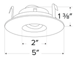 Elco Lighting ELK4127H Pex™ 4 Inches Round Adjustable Pinhole, Haze/White Ring Finish