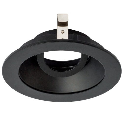 ELCO Lighting ELK4129BB Pex 4 Inch Round Gimbal die-cast Adjustable trims with twist-&-lock system Black Finish