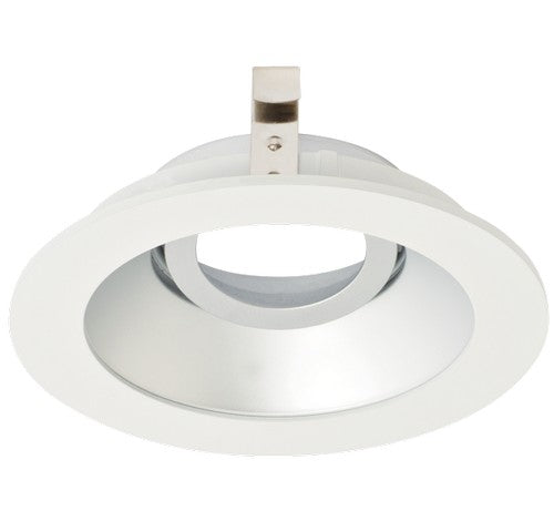ELCO Lighting ELK4129H Pex 4 Inch Round Gimbal die-cast Adjustable trims with twist-&-lock system Haze with White Ring Finish