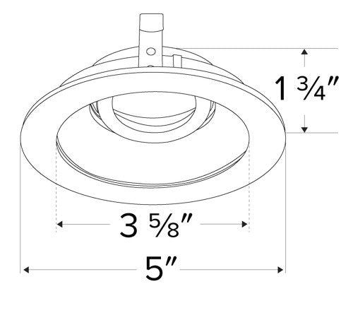 ELCO Lighting ELK4129BB Pex 4 Inch Round Gimbal die-cast Adjustable trims with twist-&-lock system Black Finish