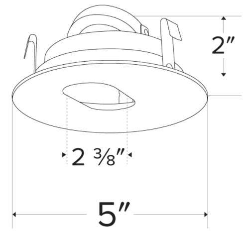 ELCO Lighting ELK4130W Pex 4 Inch Slot Aperture die-cast adjustable trims with twist-&-lock system Black Slot/White Ring Finish