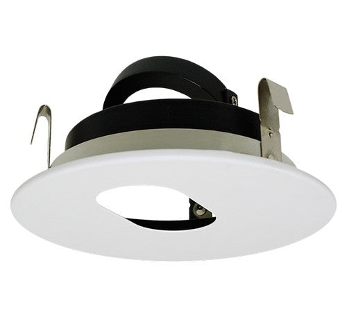 ELCO Lighting ELK4130W Pex 4 Inch Slot Aperture die-cast adjustable trims with twist-&-lock system Black Slot/White Ring Finish