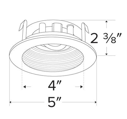 ELCO Lighting ELK4193W Pex 4 Inch Round Adjustable Phenolic Baffle die-cast trims with twist-&-lock system White Finish