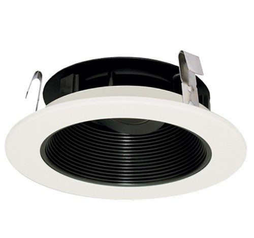 ELCO Lighting ELK4193B Pex 4 Inch Round Adjustable Phenolic Baffle die-cast trims with twist-&-lock system 	Black Baffle with White Ring Finish