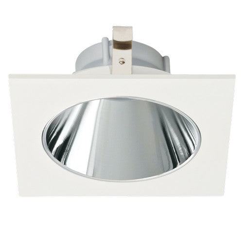 ELCO Lighting ELK4218C Pex 4 Inch Square Deep Reflector Die-cast trims with twist-&-lock system Chrome with White Ring Finish