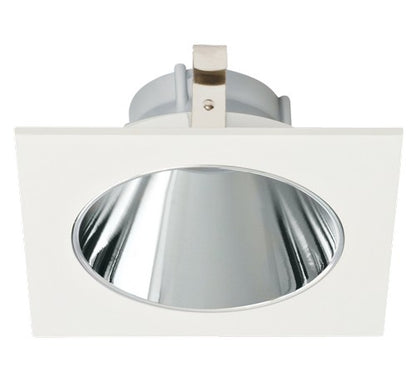 ELCO Lighting ELK4218C Pex 4 Inch Square Deep Reflector Die-cast trims with twist-&-lock system Chrome with White Ring Finish