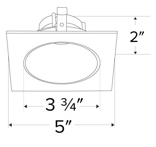 ELCO Lighting ELK4218B Pex 4 Inch Square Deep Reflector Die-cast trims with twist-&-lock system Black with White Ring Finish