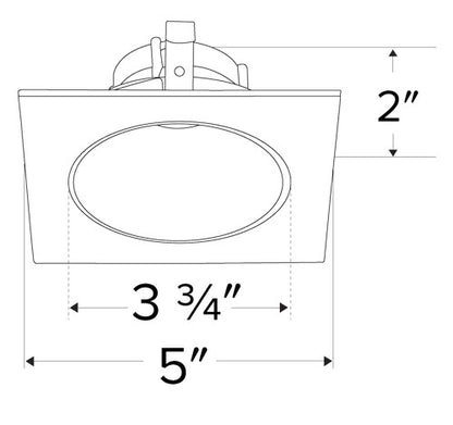 ELCO Lighting ELK4218BB Pex 4 Inch Square Deep Reflector Die-cast trims with twist-&-lock system Black Finish