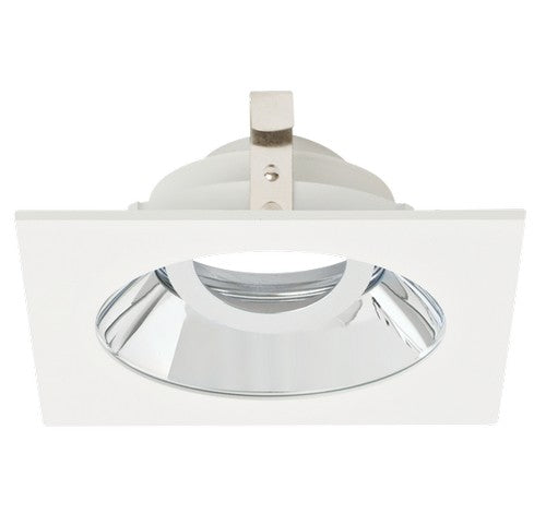ELCO Lighting ELK4229C Pex 4 Inch Square Adjustable Gimbal die-cast trims with twist-&-lock system Chrome with White Ring Finish