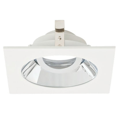 ELCO Lighting ELK4229C Pex 4 Inch Square Adjustable Gimbal die-cast trims with twist-&-lock system Chrome with White Ring Finish
