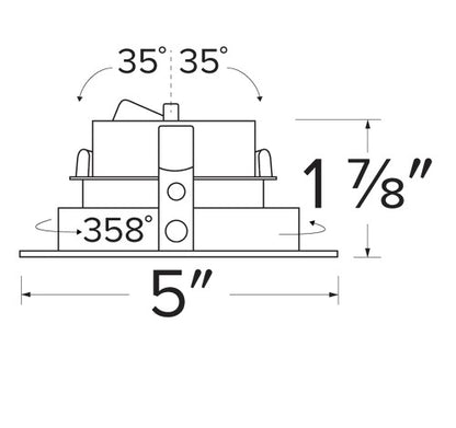 ELCO Lighting ELK4282W Pex 4 Inch Square Adjustable Reflector die-cast trims with twist-&-lock system White Finish