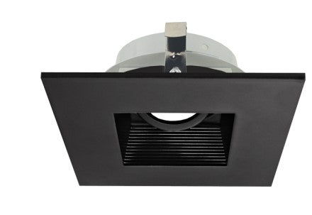 ELCO Lighting ELK4284B Pex 4 Inch Square Adjustable Baffle die-cast trims with twist-&-lock system All Black Finish