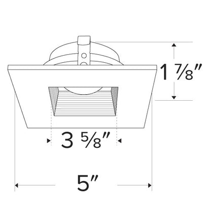 ELCO Lighting ELK4284W Pex 4 Inch Square Adjustable Baffle die-cast trims with twist-&-lock system White Finish