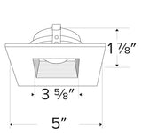 ELCO Lighting ELK4284W Pex 4 Inch Square Adjustable Baffle die-cast trims with twist-&-lock system White Finish