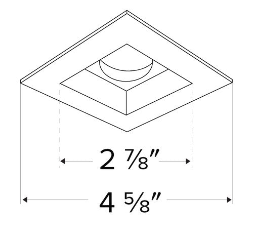 ELCO Lighting ELK4714W Unique 4 Inch Square Reflector for Koto Module White Finish