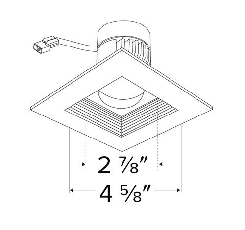 ELCO Lighting ELK4716BZ Unique 4 Inch Square Baffle for Koto Module Bronze Finish